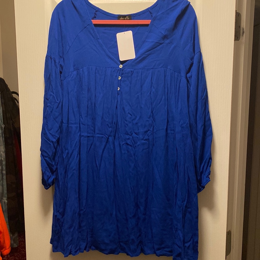 Royal Blue babydoll dress - small